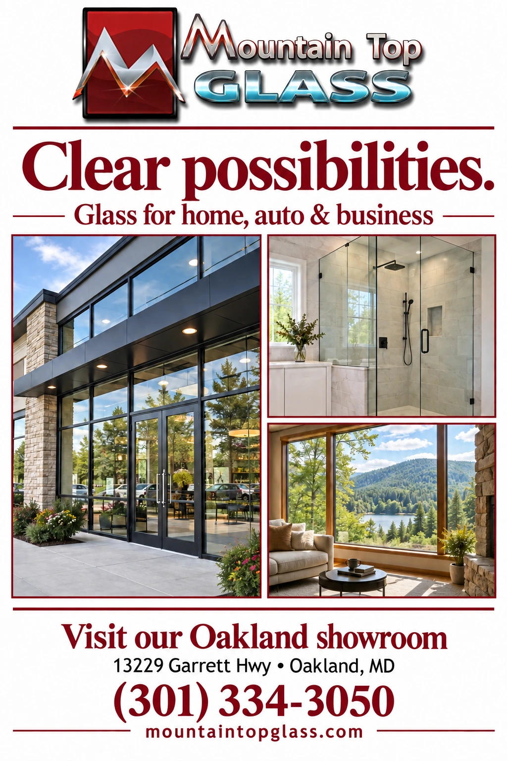 Mountain Top Glass advertisement